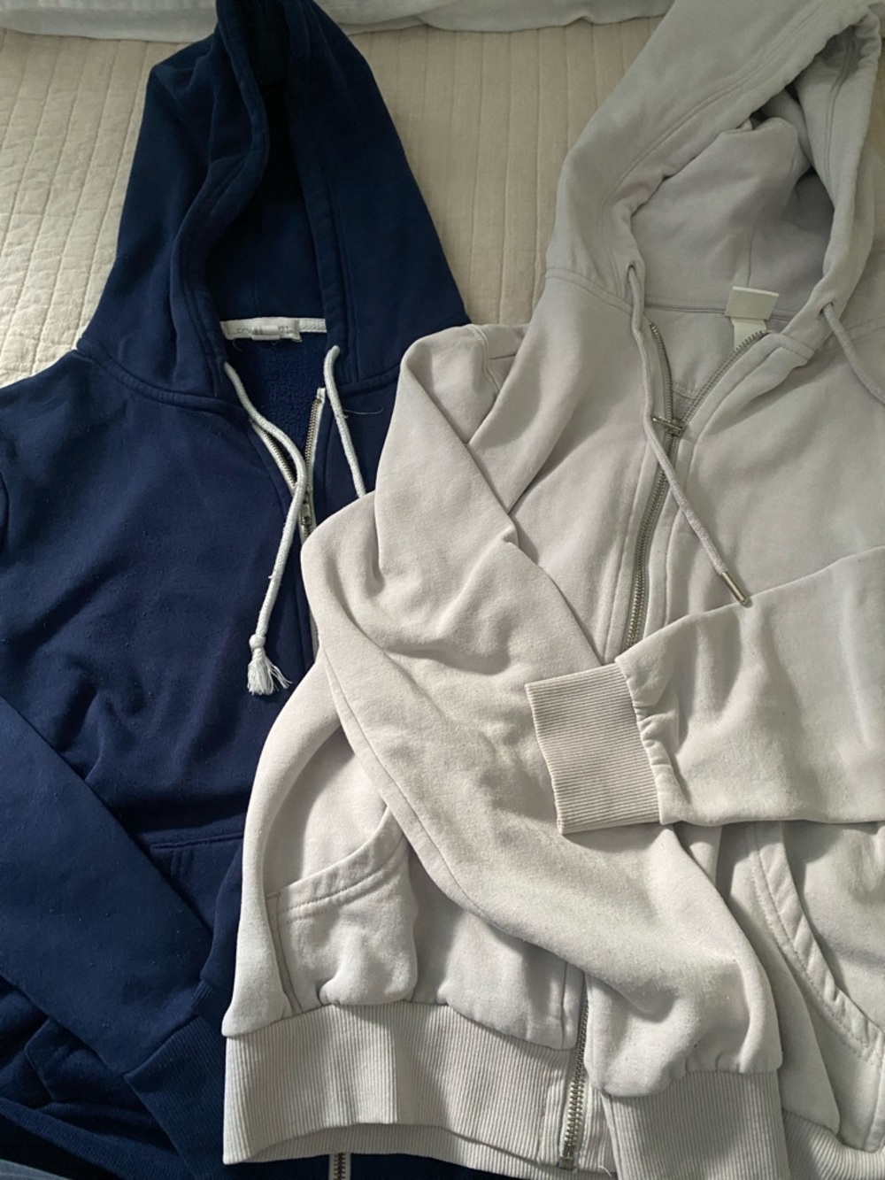 Forever 21 Navy & White Lined Hoodie
